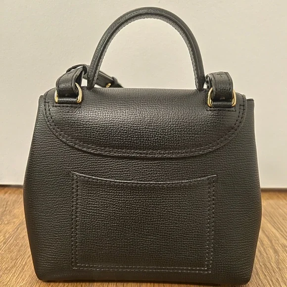 Polène Numero Un Nano Mini Leather Top-Handle Bag in Black - Picture 2 of 4